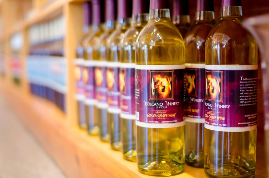 Enjoy a bottle of local wine while lounging around the fire at Volcano Winery on Hawai'i Island.